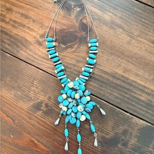 Chico's Turquoise and Silver Statement Necklace